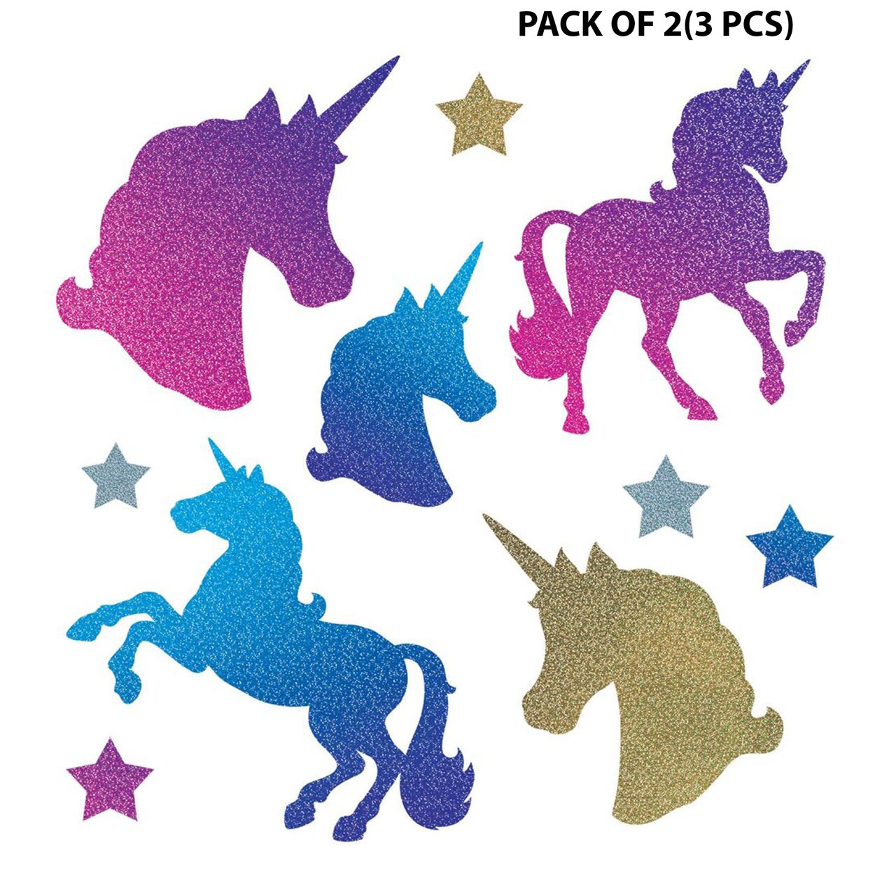 Unicorn Cutouts Set - 2 1/4 to 13 1/4 inches | Any celebration into a magical fantasy with our unicorn cutouts set, complete with rainbow decorations and sparkle, perfect for a magical birthday party | RAHEEV